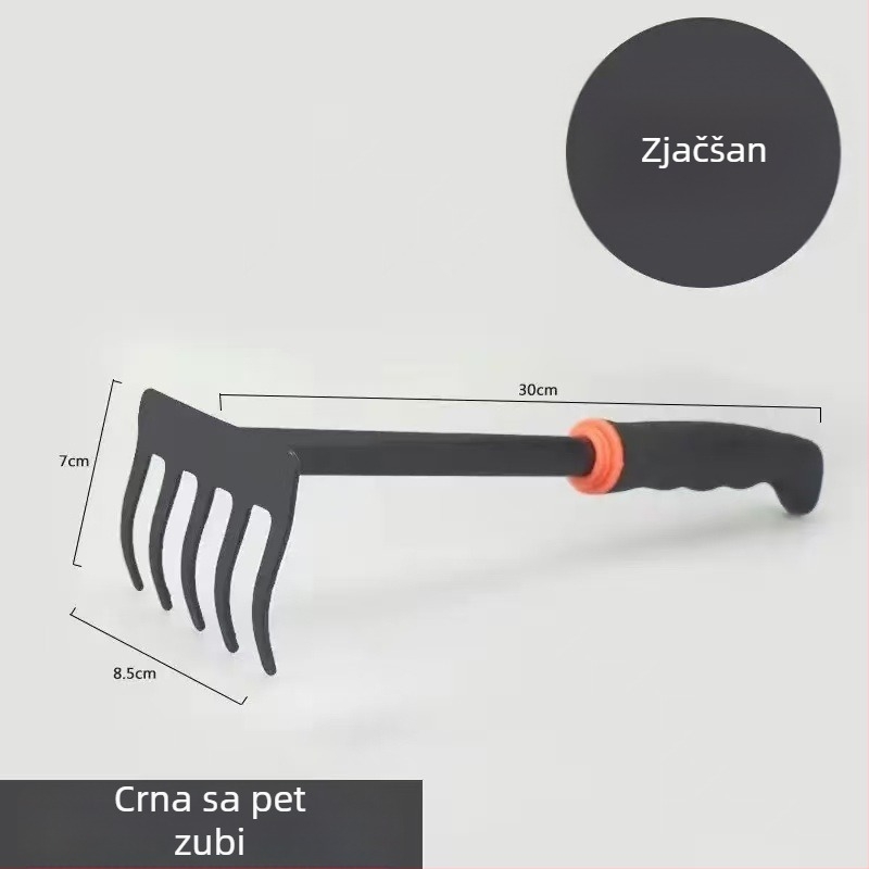 Vrtni alat: dvostruko funkcionalno grabljanje, motika i lopata za sadnju cvijeća, drveća i povrća