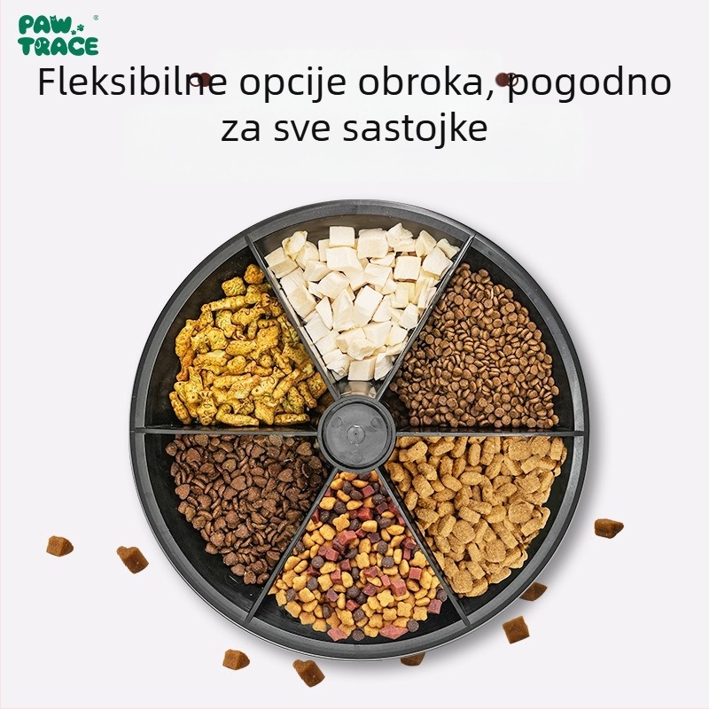 PawTrace pametna automatska hranilica za mačke i pse s upravljanjem putem aplikacije, vremensko hranjenje, kompatibilna s mokrom hranom