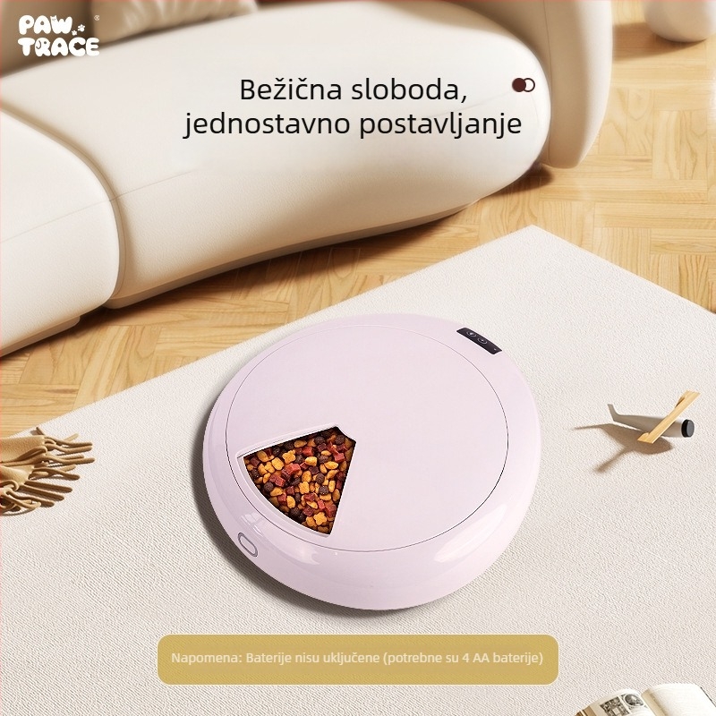 PawTrace pametna automatska hranilica za mačke i pse s upravljanjem putem aplikacije, vremensko hranjenje, kompatibilna s mokrom hranom