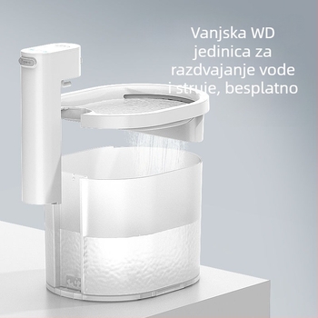 Dispenser za vodu za mačke s inteligentnim automatskim ciklusom, odvojiv, bežični senzor (bez aplikacije)
