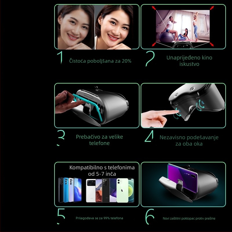 VRG Pro x7 VR naočale za Metaverse, nosive na glavi, 260 g, model 2021, ovlaštena privatna marka, jamstvo za cijelu državu