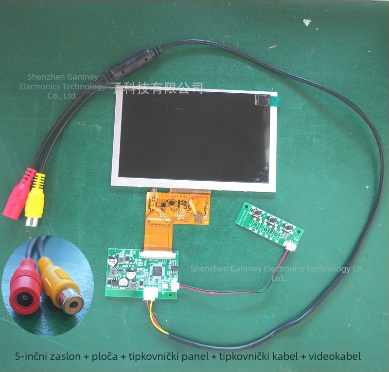 Automobilski LCD monitor, CVBS ulaz, dvostruko video prebacivanje, RCA, model JL-YJC-4301-2