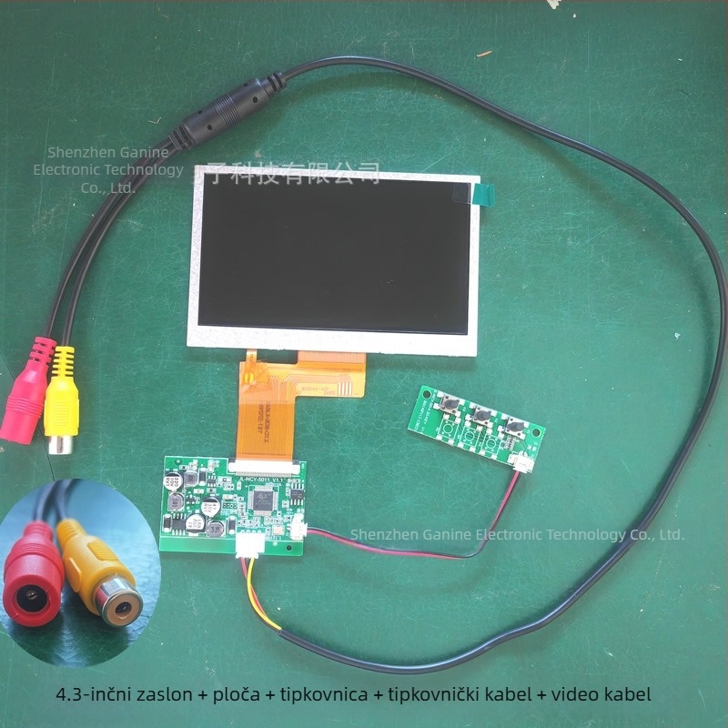 Automobilski LCD monitor, CVBS ulaz, dvostruko video prebacivanje, RCA, model JL-YJC-4301-2