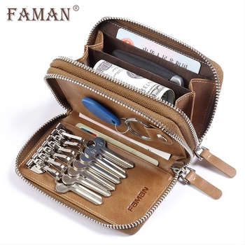 Ključna torbica za muškarce: prava koža, prvi sloj goveđe kože, zaštita od prijevara, gradski stil