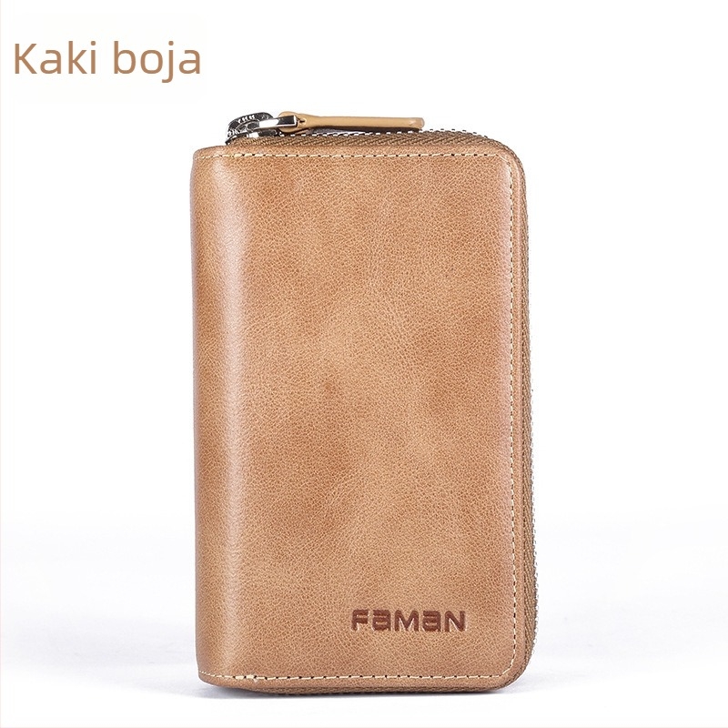 Ključna torbica za muškarce: prava koža, prvi sloj goveđe kože, zaštita od prijevara, gradski stil