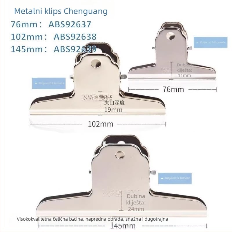 Klip za dokumente od nehrđajućeg čelika; Značka: M&G Morning Light; Materijal: metal; Tip: klip za dokumente