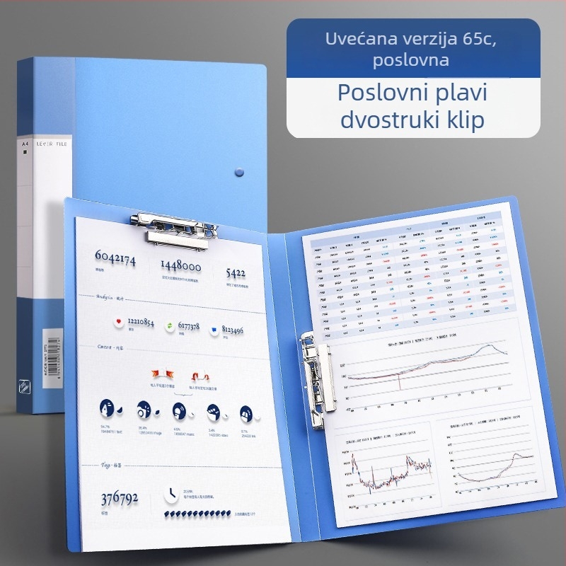 Folder s dvostrukim čvrstim klipom - PP materijal, tiskano logo, prilagodba, licencirana privatna oznaka