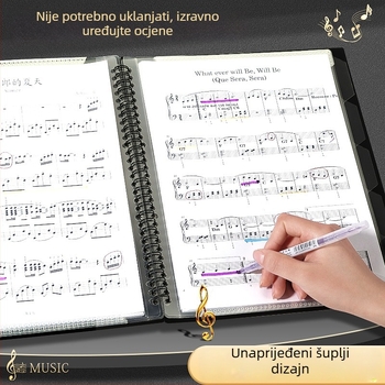 A4 klip za note, Lepu clip od Mesibo/meishubao, plastični spiralni klip, dvostrano prozirni umetak za klavirske partiture