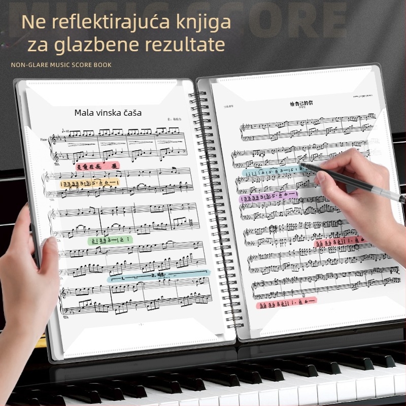 A4 klip za note, Lepu clip od Mesibo/meishubao, plastični spiralni klip, dvostrano prozirni umetak za klavirske partiture