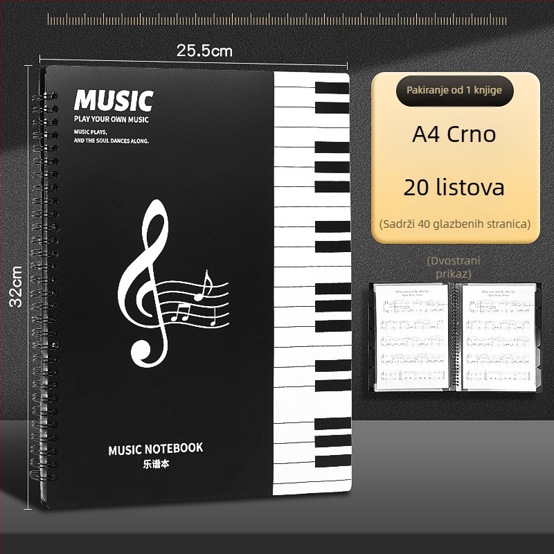 A4 klip za note, Lepu clip od Mesibo/meishubao, plastični spiralni klip, dvostrano prozirni umetak za klavirske partiture