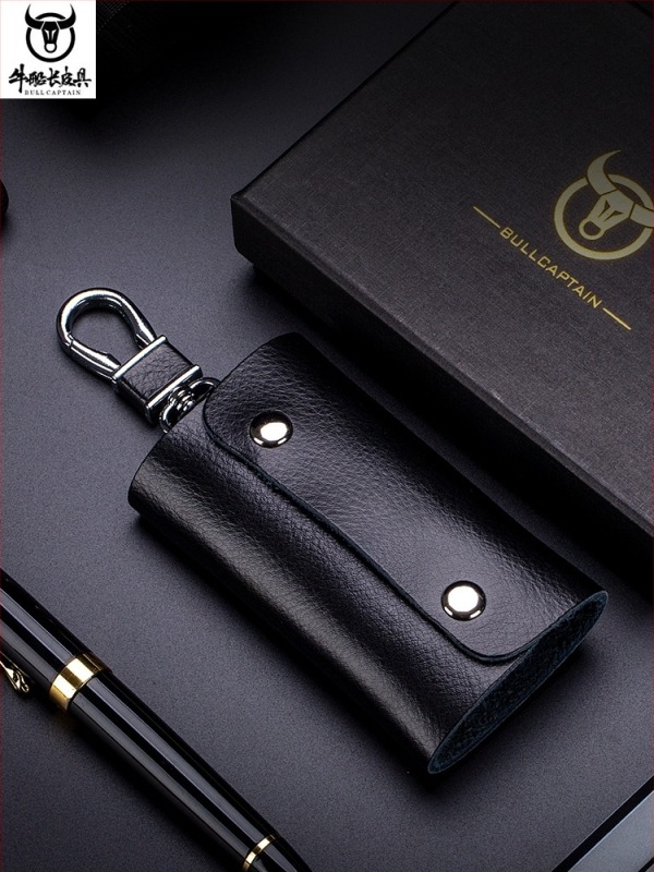 Kapsa za ključeve od prave kože – unisex, jednobojan dizajn, poslovni stil putovanja