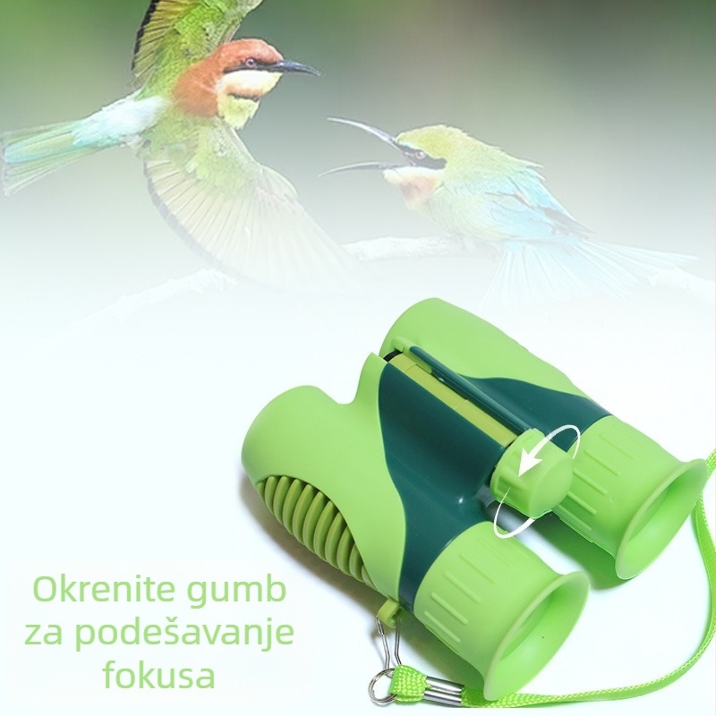 Dječji teleskop s 8x21, ABS kućište, uključuje kompas i karabinera, za vanjska istraživanja (uzrast 4–6 godina)