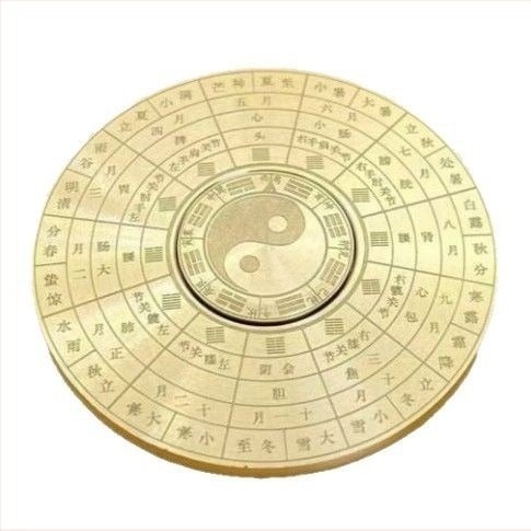 Fidget spinner kompas igračka s 64 heksagrama, metal, Tai Chi stil