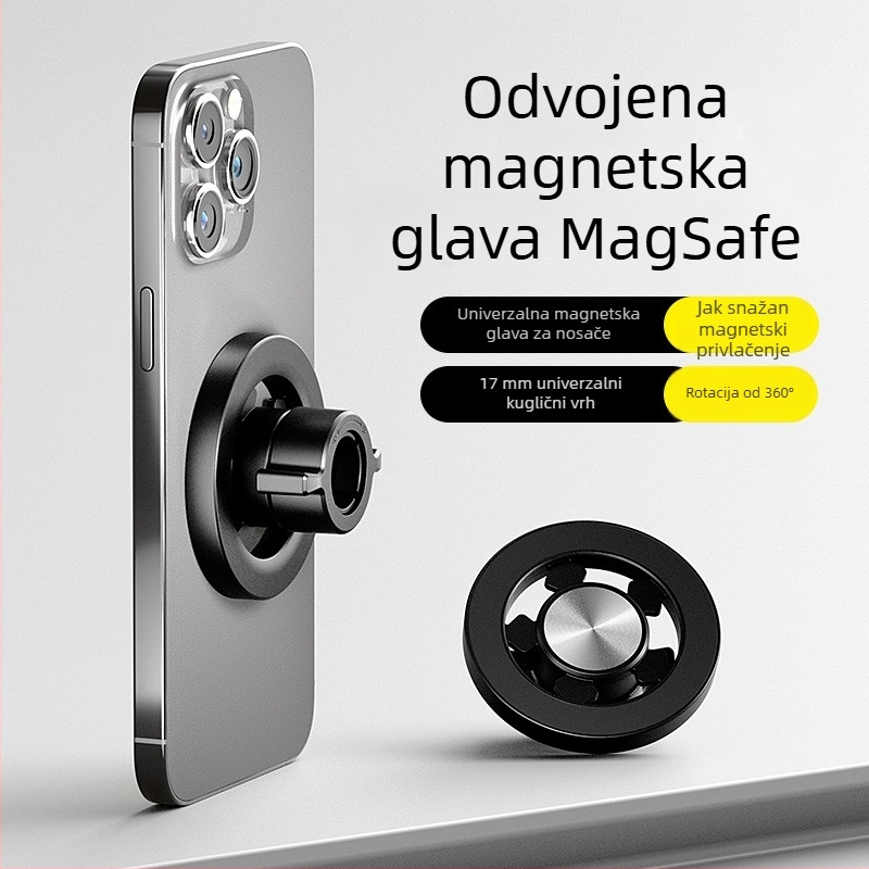 Univerzalni magnetski držač auta s magnetnom usisnom glavom — 17 mm kuglasta glava, plast, brend Smtu