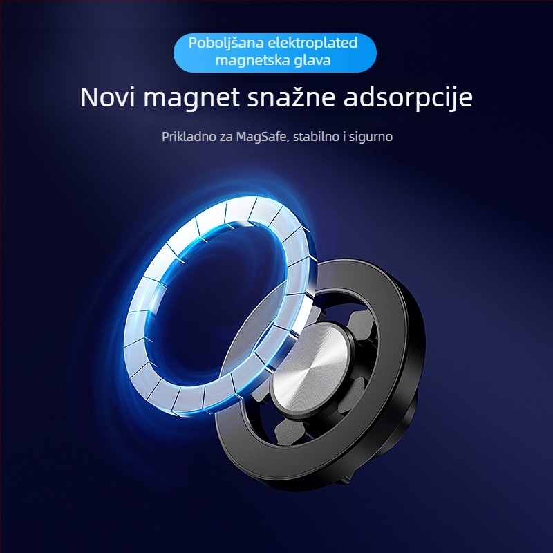Univerzalni magnetski držač auta s magnetnom usisnom glavom — 17 mm kuglasta glava, plast, brend Smtu