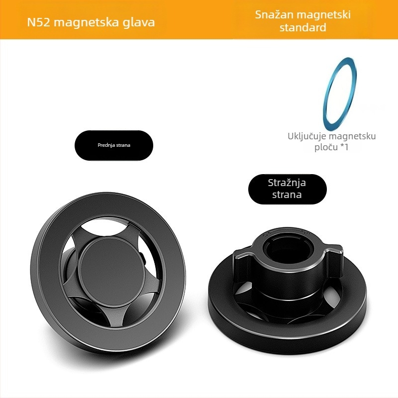 Univerzalni magnetski držač auta s magnetnom usisnom glavom — 17 mm kuglasta glava, plast, brend Smtu