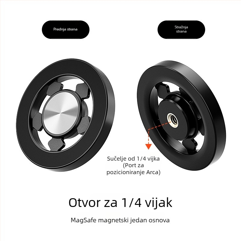 Univerzalni magnetski držač auta s magnetnom usisnom glavom — 17 mm kuglasta glava, plast, brend Smtu