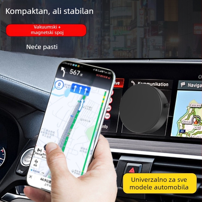 Držač za telefon u automobilu – dvostrani vakuumski držač za punjenje, magnetsko učvršćenje, univerzalni dizajn, mogućnost prilagodbe