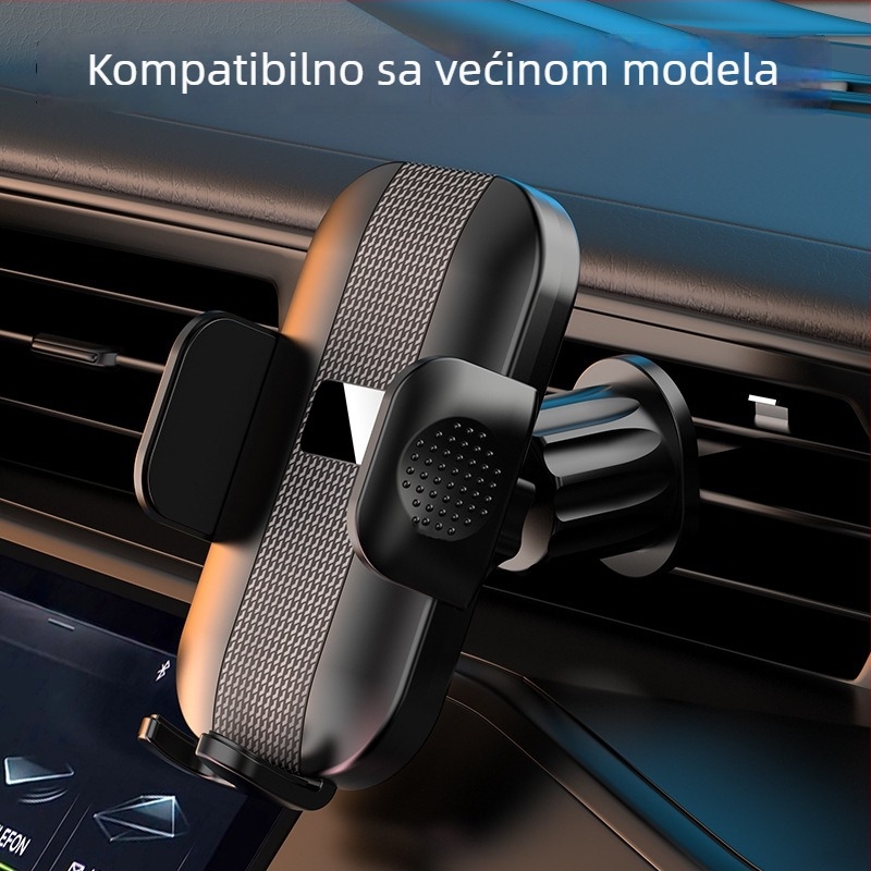 Univerzalni držač za telefon za automobil s montažom na ventilacijsku rešetku, 360° rotacija, teleskopska šipka, instalacija klipom, podrška navigaciji