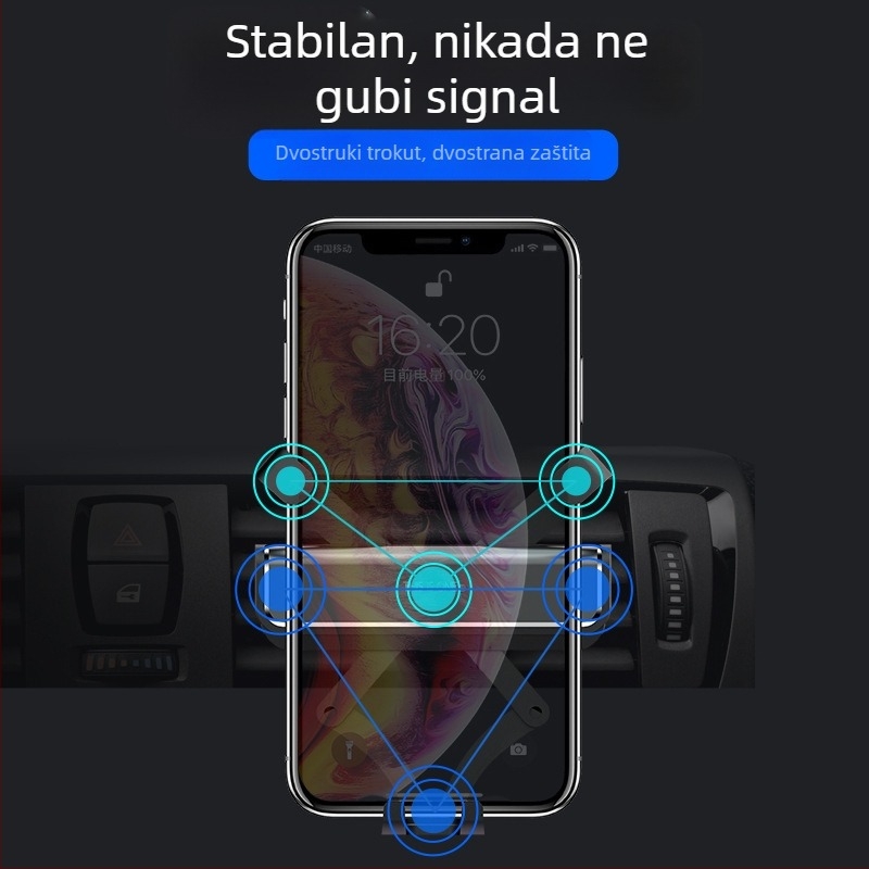 Držač za mobilni telefon u automobilu s gravitacijskim držačem, montaža na zračni otvor, univerzalna kompatibilnost (2024)