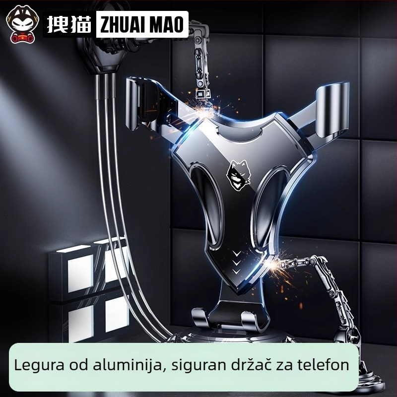 Gravitacijski držač za telefon i navigaciju za auto, pričvršćivanje na usisnu ventilaciju, Snap-On, univerzalna kompatibilnost
