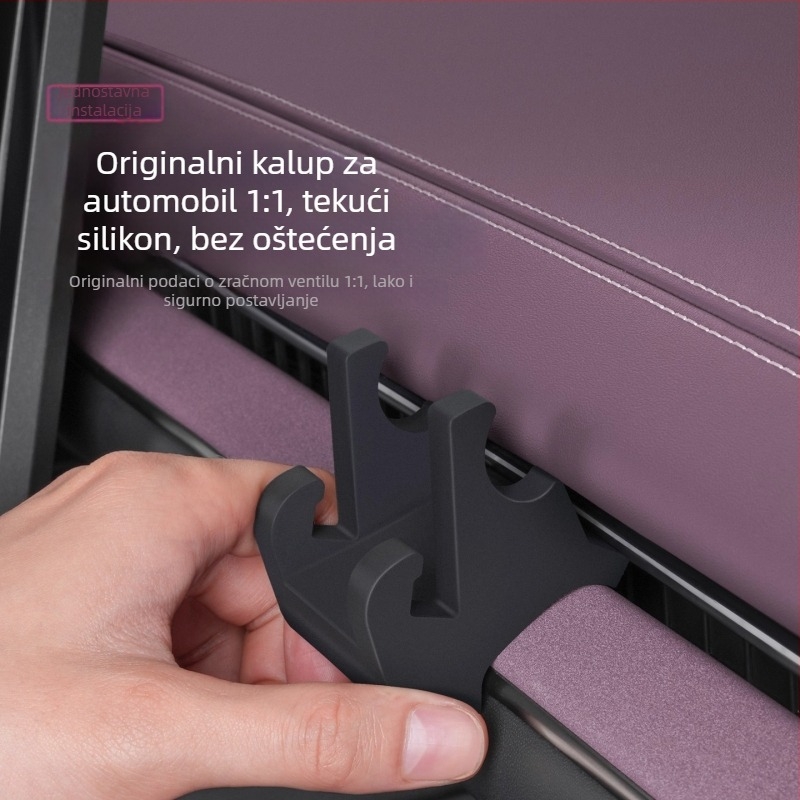 Držač za mobitel u automobilu Xiaomi Su7, silikonska baza za ploču, držač na otvor zraka ventilacije, bežično punjenje 7,5W