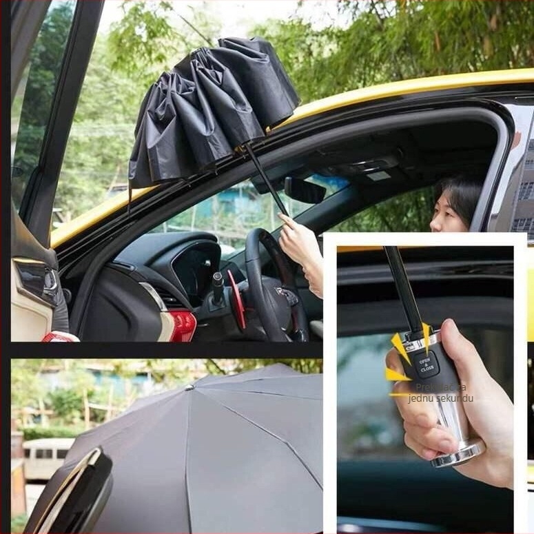 Automobilski kišobran s čekićem za razbijanje stakla, potpuno automatski, montiran na vozilu, sklopivi suncobran