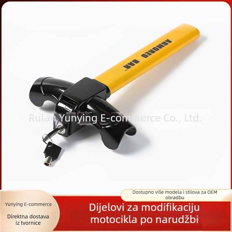 Zamka za volan automobila – T-dizajn, metalno kućište, Plum Blossom cilindar, univerzalna primjena