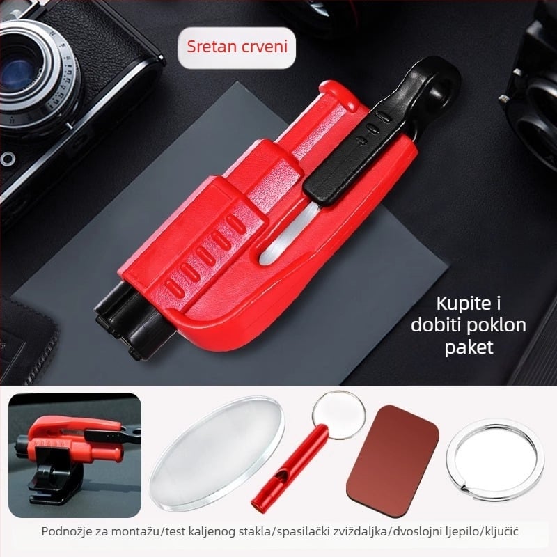 Auto čekić za razbijanje stakla – sigurnosni višenamjenski alat | Marka: Mairichi | Materijal: ABS + volfram čelik | Težina: 0,19 kg | Višenamjenski sigurnosni čekić