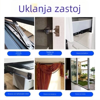 Lubrikant za vrata – protiv šuštanja i korozije; aktivator za površine; glavne sastojke: aktivator; rok trajanja: 3 godine; brend: Happy on the way