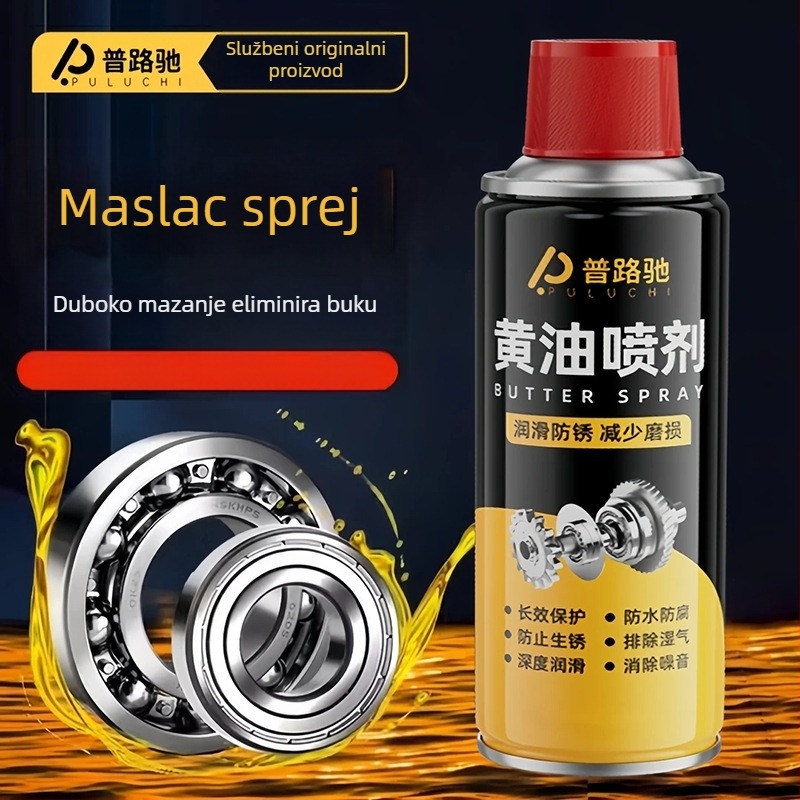 Sprej maziva na bazi maslaca – otporan na visoke temperature, za mehaničko podmazivanje brava vrata, ležajeva i zupčanika