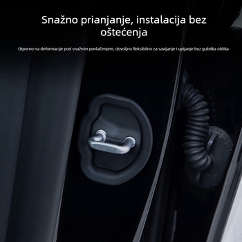 Silikon poklopac zaštite brave vrata za Tesla Model Y, model Silicone 0054, s tiskanim logotipom, prilagodljiv