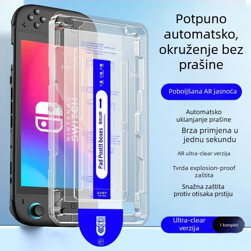 Kaljeno staklo zaštita zaslona za prijenosnu gaming konzolu – HD jasnoća, otpornost na otiske prstiju, zaštita od plavog svjetla, potpuno pokriće zaslona