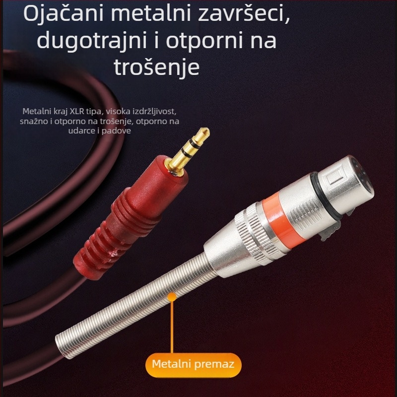 Kabl mikrofona 3,5 mm na XLR samica, bakreno jezgro, zlatni konektori, Yaflt