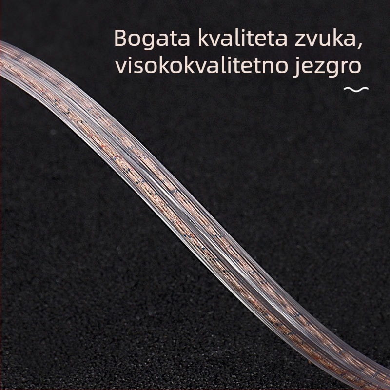 CVJ originalni dvostruko paralelni 2-pinski 0,78 mm S-pin audio kabel, duljina 1.2 m, jezgro od čistog bakra, bakar bez kisika, niklovani