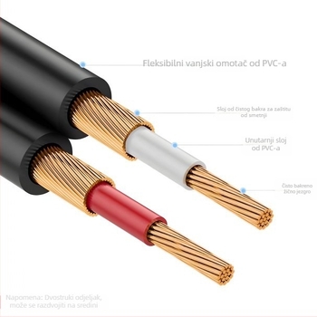 Audio kabel 3,5 mm na 2x RCA, zakrivljeni konektor, zlatni, OFC bakar, Green Special T3030l