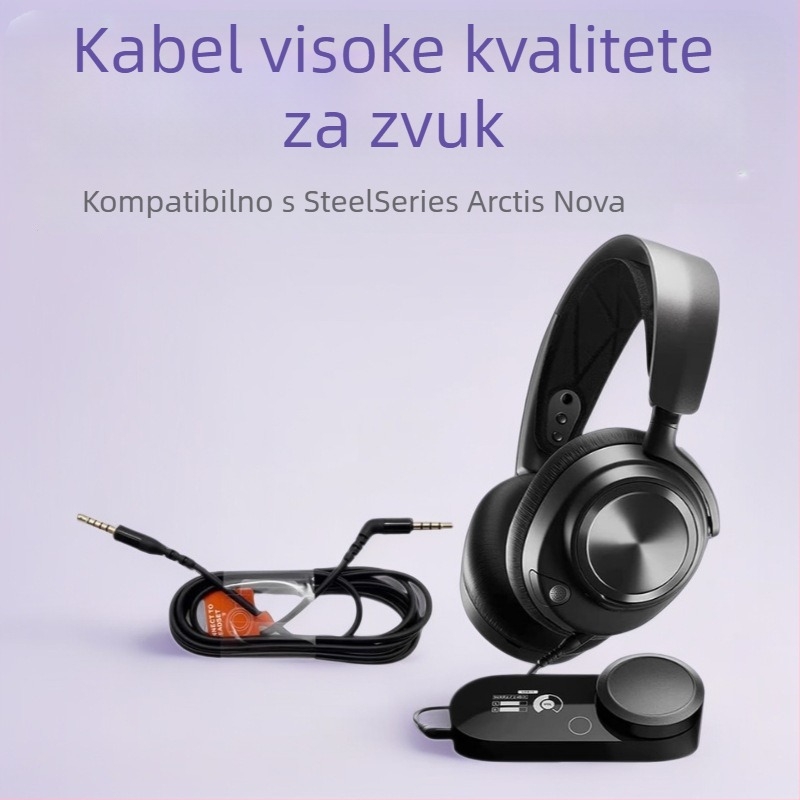 Nova Pro audio kabel za slušalice SteelSeries Arctis Nova Pro — zlatno pozlaćeni priključci, jezgro od čistog bakra, bakar bez kisika