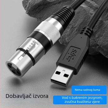 XLR na USB audio kabel – 2 m, bakreni vodovi, niklani priključci, XLR-USB sučelje, ROHS certificirano
