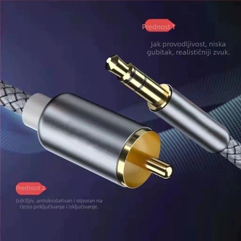 RCA audio splitter kabel 1 na 2, jezgro od bakra s cinkovim premazom i bakreni vodovi bez oksidacije