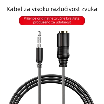 HONGBIAO SM produžni kabel za slušalice, 3,5 mm AUX, najlonsko jezgro, bakreni vodič, srebrna prevlaka, MP3 kompatibilno