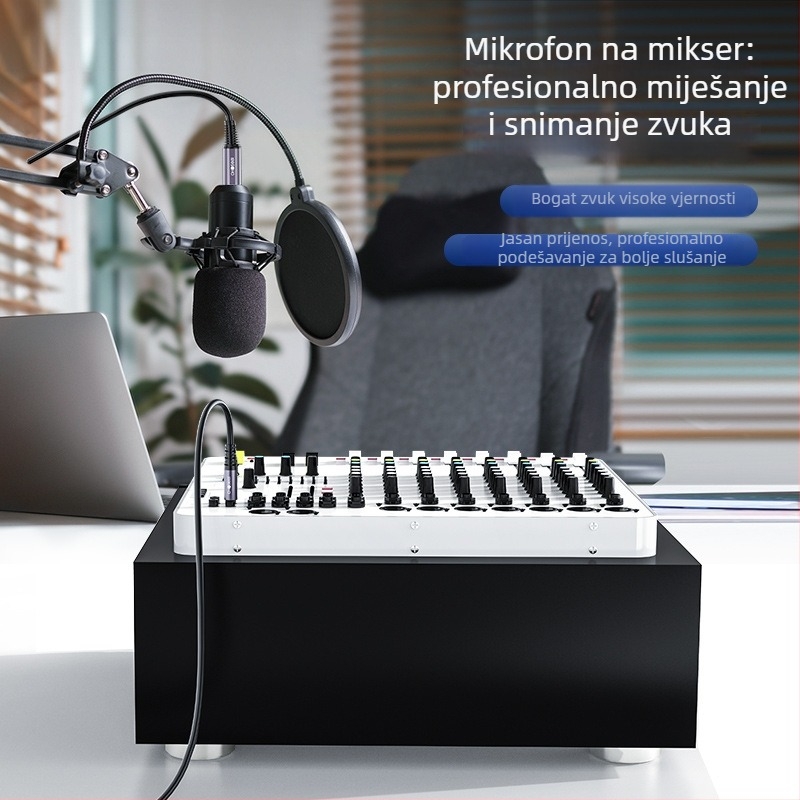 Akihabara balansirani stereo audio kabel od 6,5 mm do 6,35 mm s XLR muškim i ženskim konektorima za zvučnu karticu i mikrofon