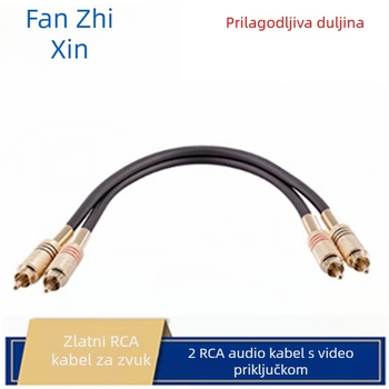 RCA kabel za audio – zlatno obloženi sloj, gole bakreno jezgro, bakreni vod vodič, težina 19 g