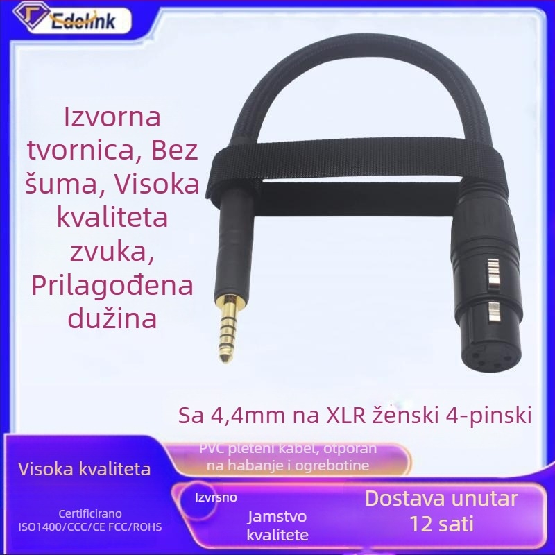 Audio kabel 4,4 mm na XLR ženski, balansiran, jezgro od bakrenog vodnika s tinovanjem, vodiči od čistog bakra, ROHS potvrda