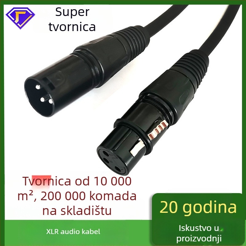 Cannon Audio Line: XLR balansirani audio produžni kabel, muški na ženski, pozlaćeni bakreni vodiči