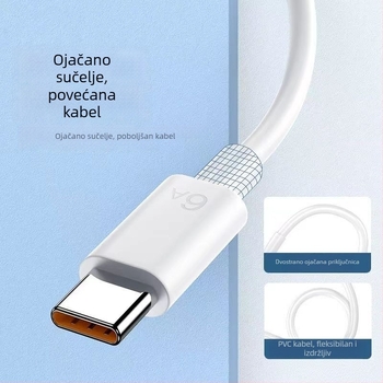 Type-C 66W kabel za brzo punjenje, PVC, konektor s jednim krajem, za Type-C pametne telefone