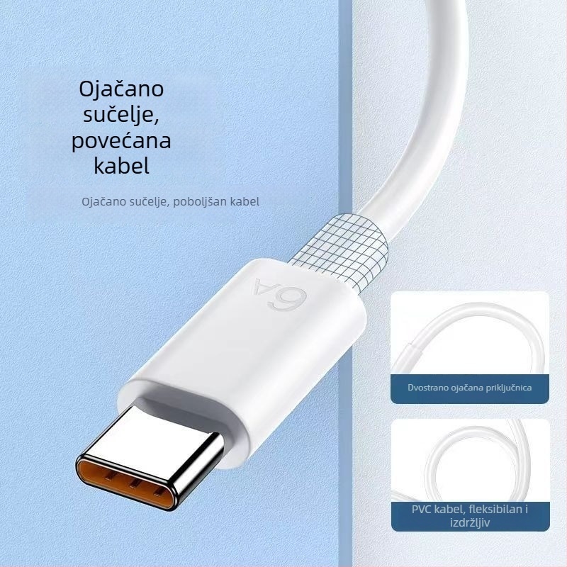 Type-C 66W kabel za brzo punjenje, PVC, konektor s jednim krajem, za Type-C pametne telefone