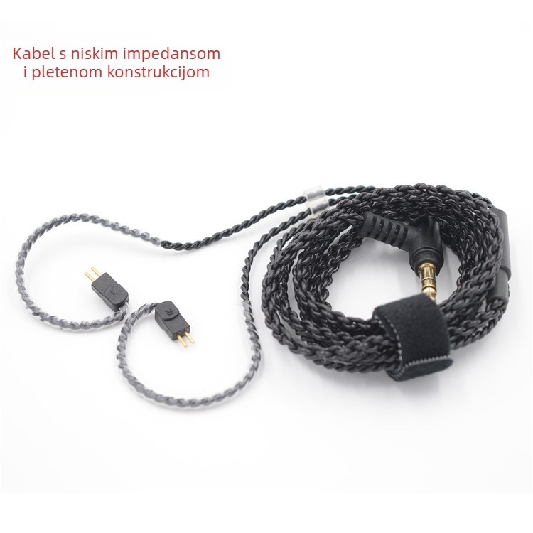 BQEYZ C1 kabel za IEM, 3,5 mm priključak, dvostruki PIN 0,78 mm, bakrena jezgra