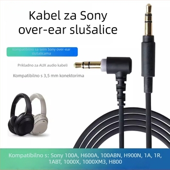 3,5 mm audio kabel za Sony XM3/XM4/MDR-100A/1A, pozlaćen, OFC bakar, gole bakreno jezgro