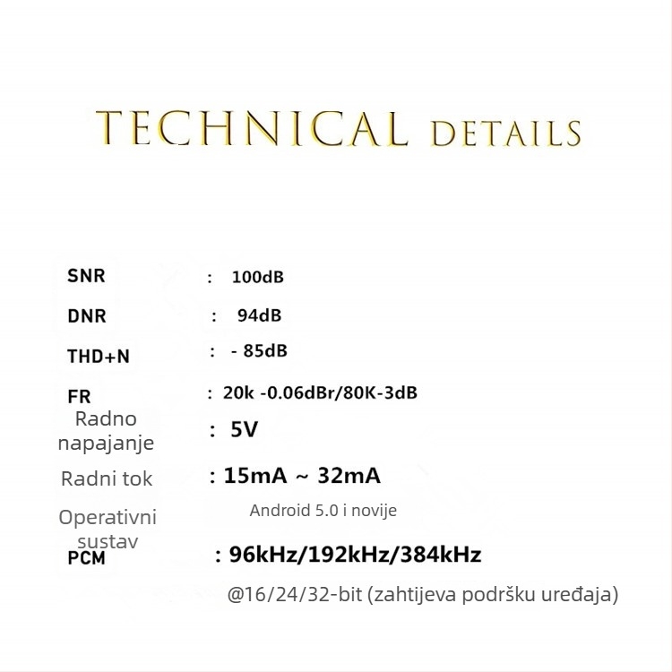 Type-C adapter za slušalice, 3,5 mm audio kabel, pozlaćen, 2-u-1, model E384