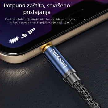 Toocki TQ-21 3,5 mm AV audio produžni kabel, pozlaćeni, jezgro od emajliranog bakra, bakreni vodič (RoHS)